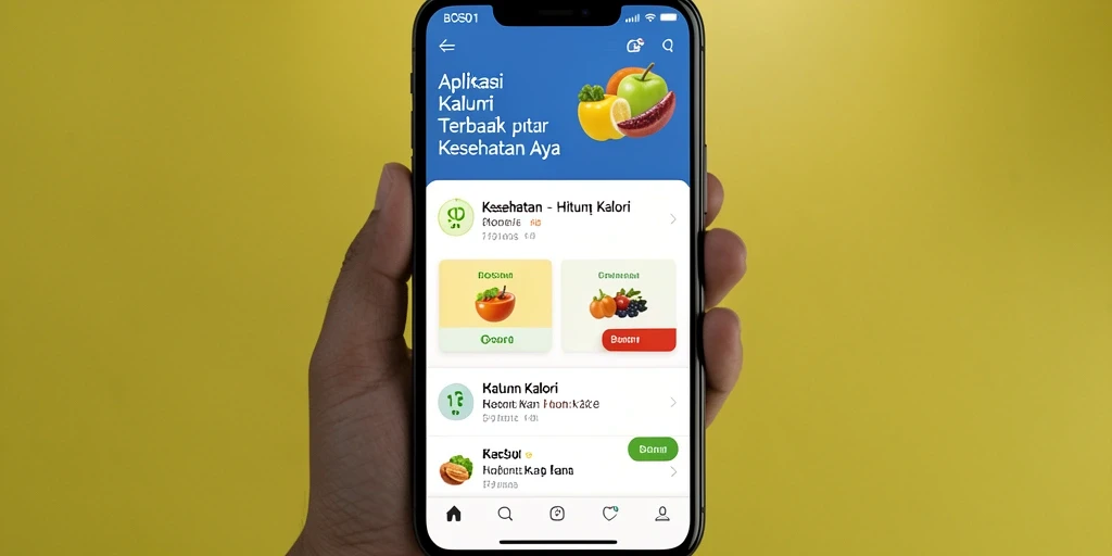 Antarmuka pengguna BOS01 yang intuitif untuk menghitung kalori.