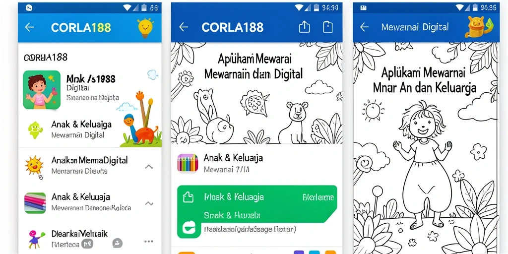 Tampilan antarmuka aplikasi CORLA188 untuk mewarnai digital.