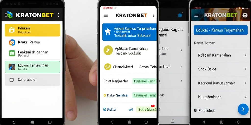 Antarmuka elegan KRATONBET dengan fitur Kamus Terjemahan yang lengkap.