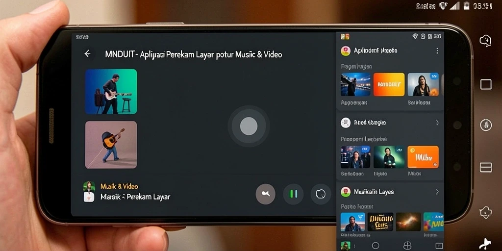 Tampilan antarmuka MNDUIT saat merekam layar dengan fitur yang lengkap.