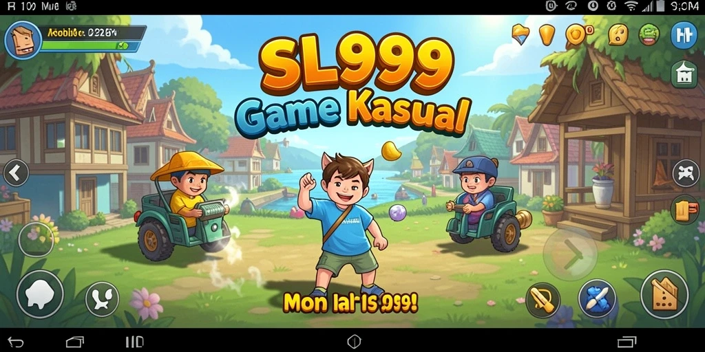 Antarmuka SL999 yang ceria dan interaktif saat bermain.