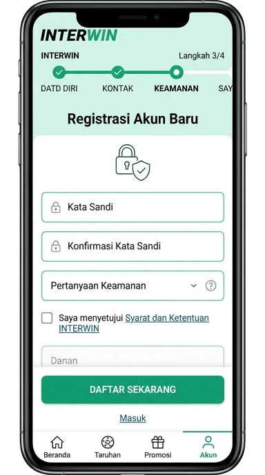 Tampilan halaman daftar interwin